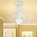 Retro black geometric metal ceiling light fixture kitchen glass shade by Decorbites