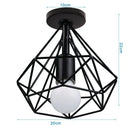 Retro black geometric metal ceiling light fixture kitchen glass shade by Decorbites