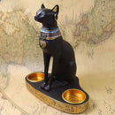GobekUsa Cat Goddess Candle Holder Resin Statue Retro Figurine Decoration Ornament