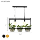 GobekUsa Retro Metal Rectangle Island Ceiling Light - Black/Gold Dining Room LED Suspension Lamp