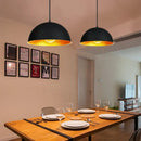 GobekUsa Black Pot Cover Semicircle Retro Droplight for Bar Cafe Bedroom Restaurant