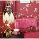 GobekUsa Little Roses Retro Table Lamp Luxury Handmade Small Lampshade Bedroom
