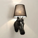Retro black horse wall lamp bedroom ceramic sconce by Decorbites