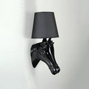 Retro black horse wall lamp bedroom ceramic sconce by Decorbites