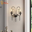 GobekUsa Iron Art Candle Wall Lamp LED E14 Black Retro Industrial Baroque.
