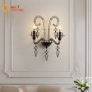 GobekUsa Iron Art Candle Wall Lamp LED E14 Black Retro Industrial Baroque.