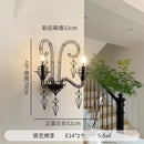 GobekUsa Iron Art Candle Wall Lamp LED E14 Black Retro Industrial Baroque.