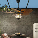 GobekUsa 52" Retro Fan Light with Remote Control for Living Room Bedroom