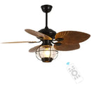 GobekUsa 52" Retro Fan Light with Remote Control for Living Room Bedroom