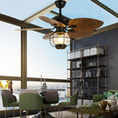 GobekUsa 52" Retro Fan Light with Remote Control for Living Room Bedroom