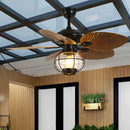 GobekUsa 52" Retro Fan Light with Remote Control for Living Room Bedroom