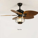 GobekUsa 52" Retro Fan Light with Remote Control for Living Room Bedroom
