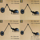 GobekUsa Iron Swing Arm Wall Sconce Light Fixture Set for Home Bar Retro Lighting