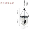GobekUsa Glass Bucket Pendant Light: Retro LED Dining Room Fixture