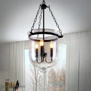 GobekUsa Glass Bucket Pendant Light: Retro LED Dining Room Fixture