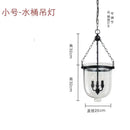 GobekUsa Glass Bucket Pendant Light: Retro LED Dining Room Fixture
