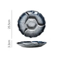 GobekUsa Ceramic 4-Grid Dinner Plate - Retro Tableware for Fruits, Snacks, and Desserts