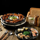 GobekUsa Ceramic 4-Grid Dinner Plate - Retro Tableware for Fruits, Snacks, and Desserts