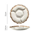 GobekUsa Ceramic 4-Grid Dinner Plate - Retro Tableware for Fruits, Snacks, and Desserts