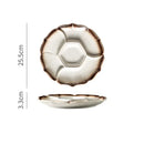GobekUsa Ceramic 4-Grid Dinner Plate - Retro Tableware for Fruits, Snacks, and Desserts