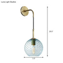 GobekUsa Retro Glass Globe Wall Lamp: Pink/Yellow/Blue with Brass Finish