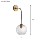 GobekUsa Retro Glass Globe Wall Lamp: Pink/Yellow/Blue with Brass Finish