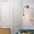GobekUsa Retro Glass Globe Wall Lamp: Pink/Yellow/Blue with Brass Finish