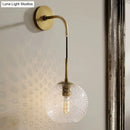GobekUsa Retro Glass Globe Wall Lamp: Pink/Yellow/Blue with Brass Finish