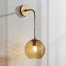 GobekUsa Retro Glass Globe Wall Lamp: Pink/Yellow/Blue with Brass Finish