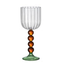 Retro blue & green ribbed wine glass twister stem dining room cup by Decorbites