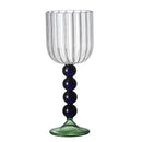 Retro blue & green ribbed wine glass twister stem dining room cup by Decorbites