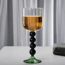 Retro blue & green ribbed wine glass twister stem dining room cup by Decorbites