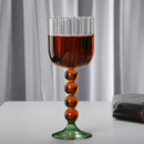 Retro blue & green ribbed wine glass twister stem dining room cup by Decorbites
