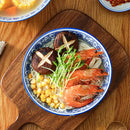 GobekUsa Blue and White Retro Ceramic Soup Noodle Bowl