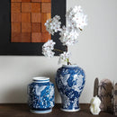 GobekUsa Blue White Porcelain Vase Chinese Retro Flower Arrangement Pot