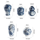 GobekUsa Blue White Porcelain Vase Chinese Retro Flower Arrangement Pot