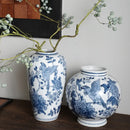 GobekUsa Blue White Porcelain Vase Chinese Retro Flower Arrangement Pot