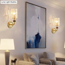 GobekUsa Retro Crystal Wall Sconce - 1 Light Brass Fixture for Living Room