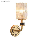 GobekUsa Retro Crystal Wall Sconce - 1 Light Brass Fixture for Living Room