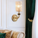 GobekUsa Retro Crystal Wall Sconce - 1 Light Brass Fixture for Living Room