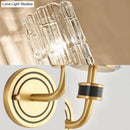 GobekUsa Retro Crystal Wall Sconce - 1 Light Brass Fixture for Living Room