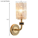 GobekUsa Retro Crystal Wall Sconce - 1 Light Brass Fixture for Living Room