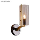 GobekUsa Retro Black Tube Wall Light with Transparent Glass Sconce - Brass Arm Fixture