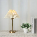 Retro brass and cream adjustable pleated table lamp bedroom light by Decorbites