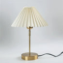 Retro brass and cream adjustable pleated table lamp bedroom light by Decorbites