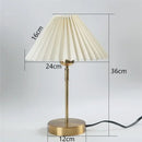 Retro brass and cream adjustable pleated table lamp bedroom light by Decorbites