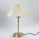 Retro brass and cream adjustable pleated table lamp bedroom light by Decorbites