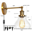 GobekUsa Gold LED Wall Sconce Retro Bedroom Lamp | Loft Iron Decor Aisle Restaurant Home