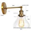 GobekUsa Gold LED Wall Sconce Retro Bedroom Lamp | Loft Iron Decor Aisle Restaurant Home