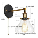 GobekUsa Gold LED Wall Sconce Retro Bedroom Lamp | Loft Iron Decor Aisle Restaurant Home